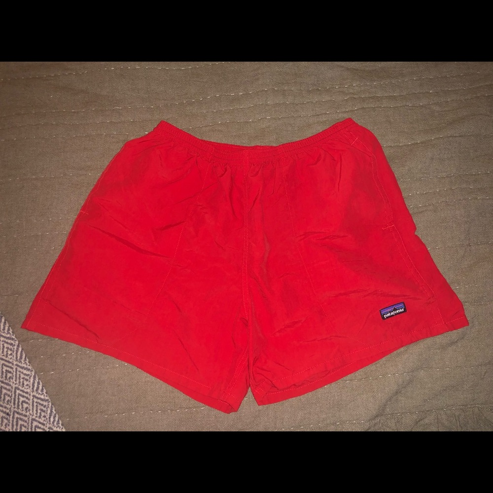 Red Patagonia swim shorts